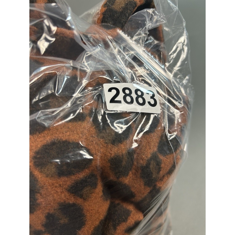A New Day Women's Leopard Print Long Coat Size M Brown Black Snap Front Lined 45 - Picture 10 of 11